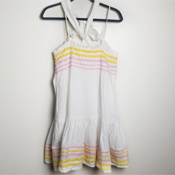 ✨Lisa Marie Fernandez + Target | Yellow and Pink Ric Rac Linen Dress - Picture 4 of 7